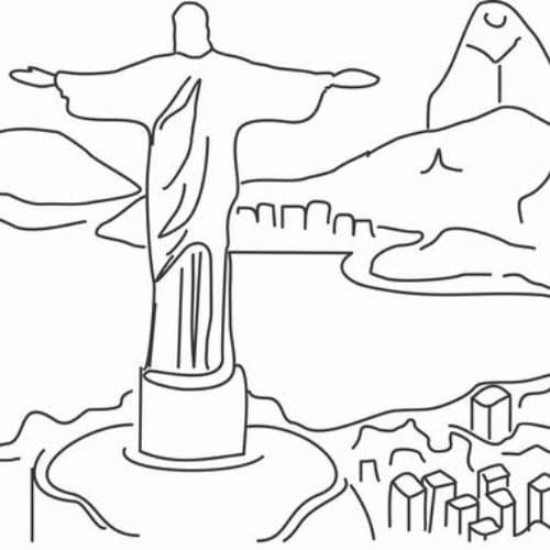Desenhos de Desenhe Cristo Redentor imprimir para colorir