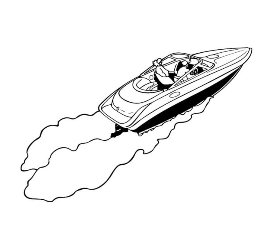 Desenhos de Desenhe Lancha imprimível para colorir