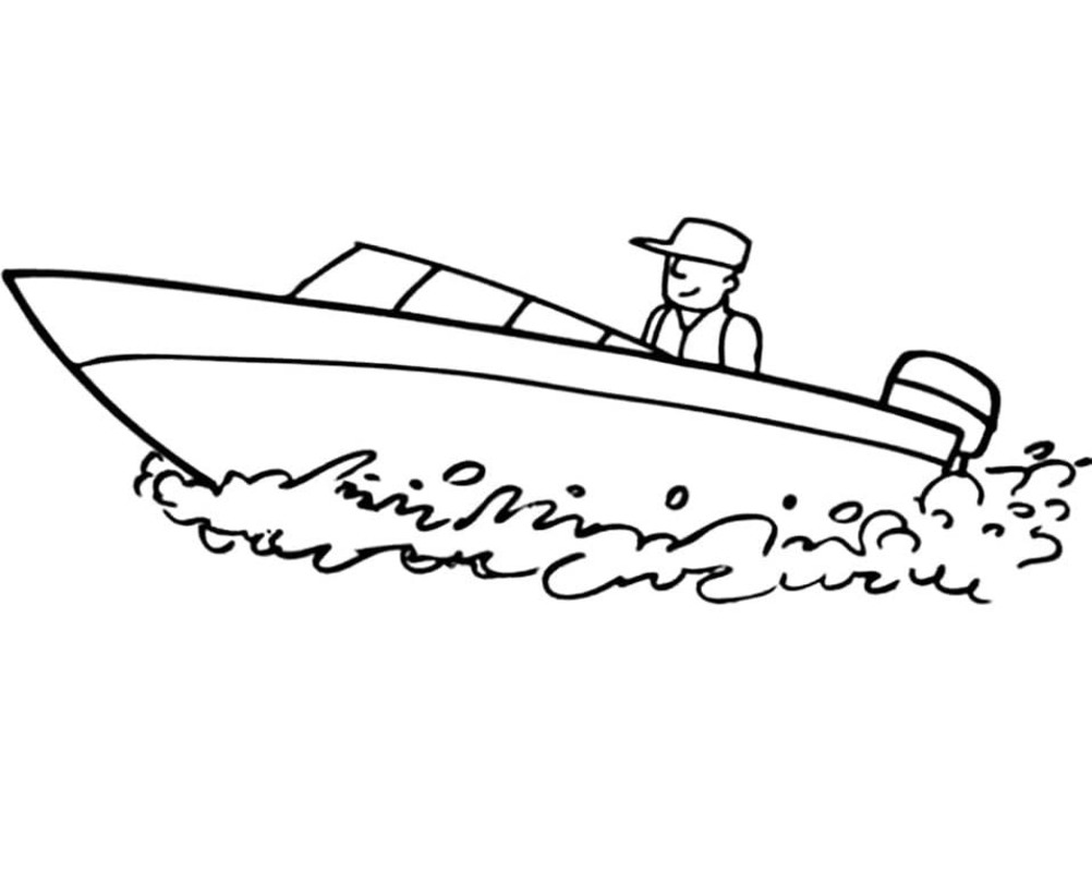 Desenhos de Desenhe Lancha muito básico para colorir