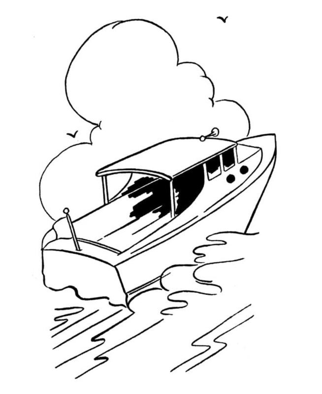 Desenhos de Desenhe Lancha muito simples para colorir