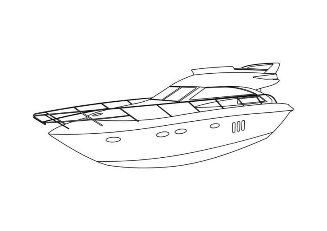 Desenhos de Desenhe Lancha simples para colorir