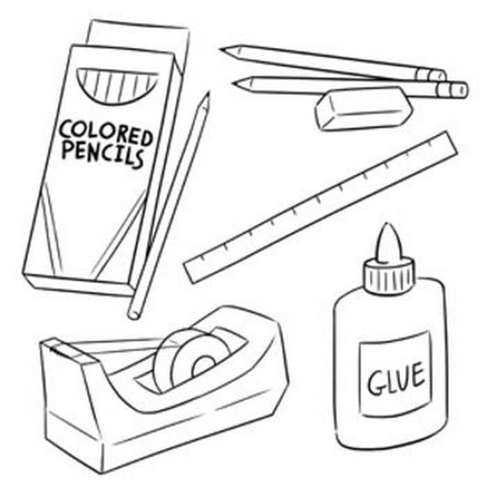 Desenhos de Desenhe Material Escolar imprimir grátis para colorir