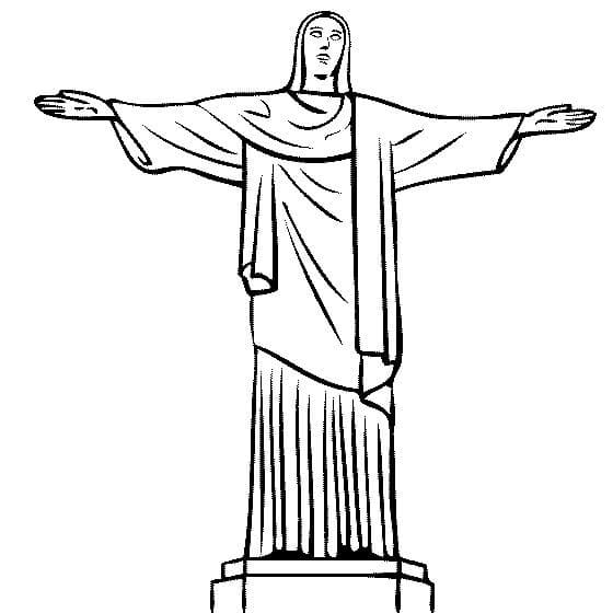 Desenhos de Desenhe o Cristo Redentor para colorir
