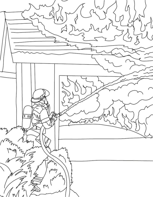 Desenhos de Desenho Bombeiro básico em crianças para colorir