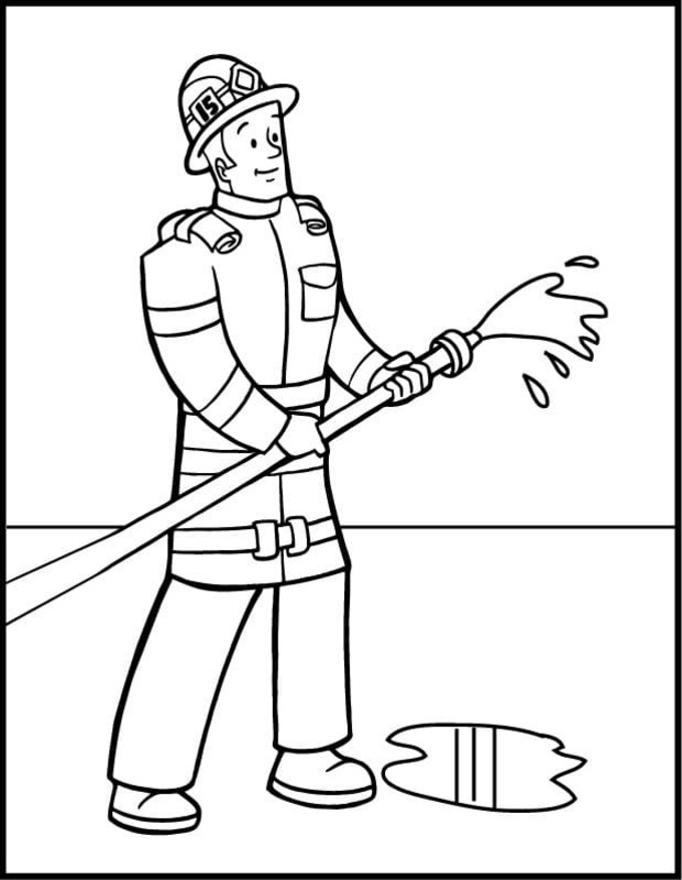 Desenhos de Desenho Bombeiro básico para colorir
