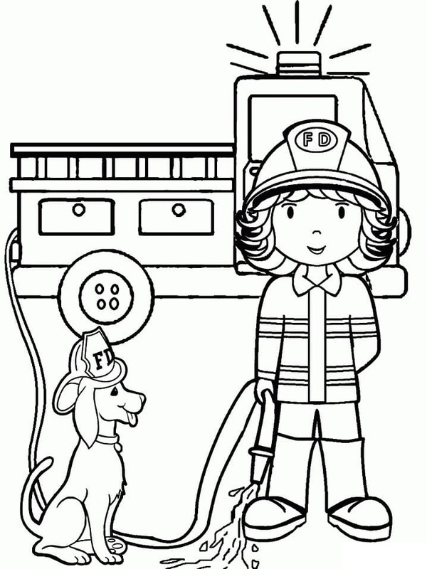 Desenhos de Desenho Bombeiro grátis para crianças para colorir