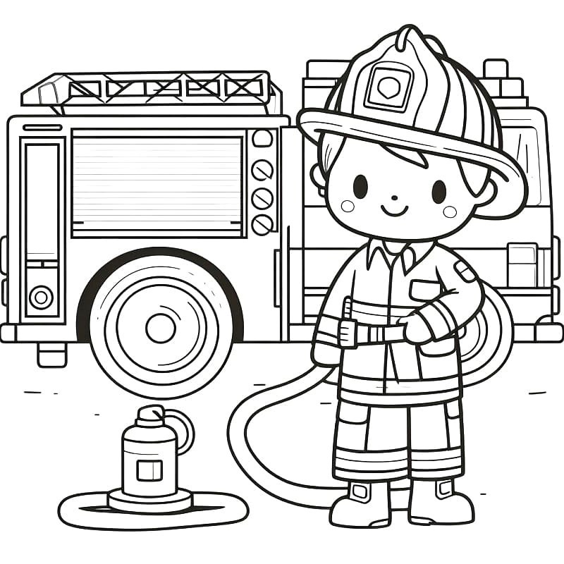 Desenhos de Desenho Bombeiro gratuita para colorir