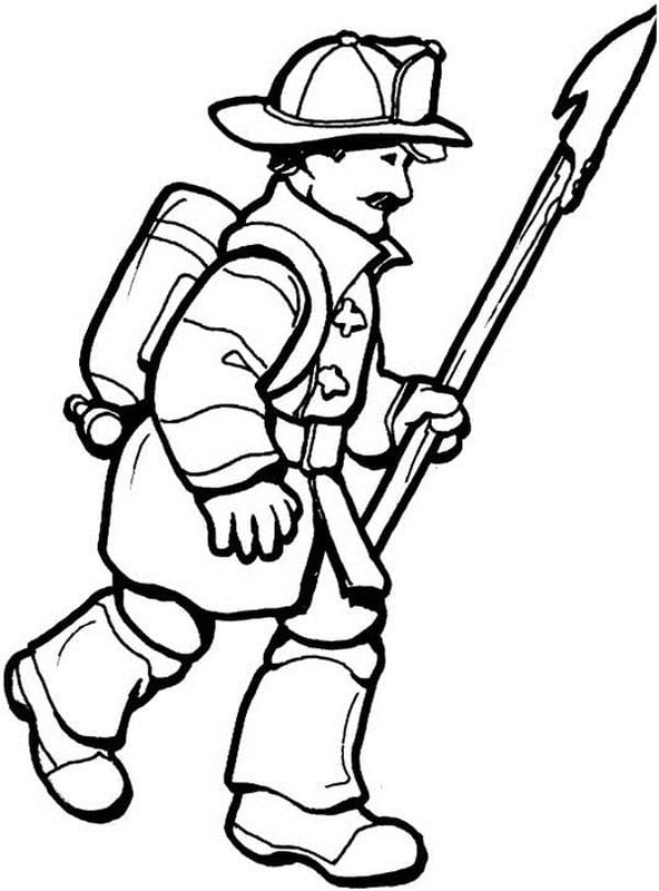 Desenhos de Desenho Bombeiro muito básico para colorir