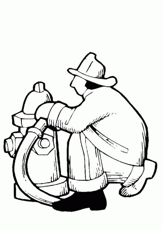 Desenhos de Desenho Bombeiro muito fácil para colorir