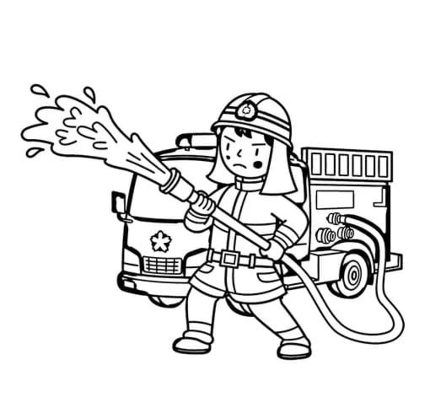 Bombeiro Para Colorir