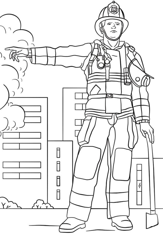 Desenhos de Desenho Bombeiro para crianças para colorir