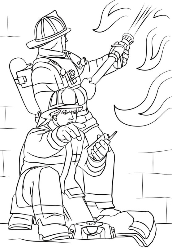 Desenhos de Desenho Bombeiro simples para colorir
