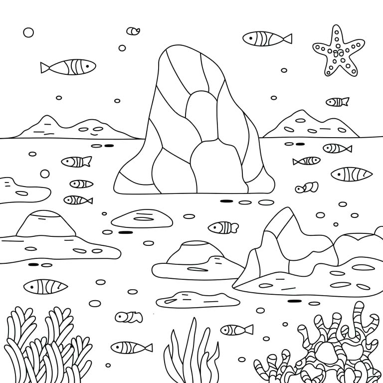 Desenhos de Fundo do Mar impressão gratuita para colorir