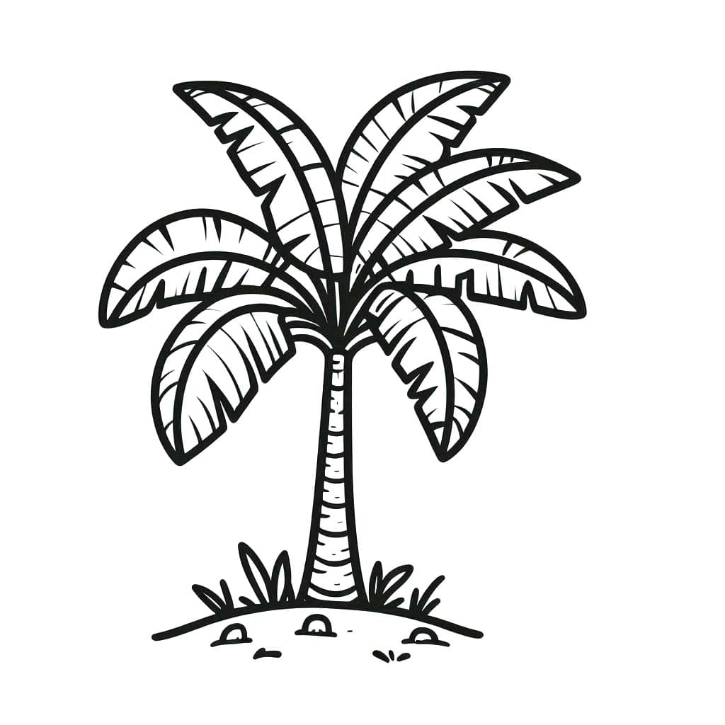 Desenhos de Imagem Bananeira básico para colorir