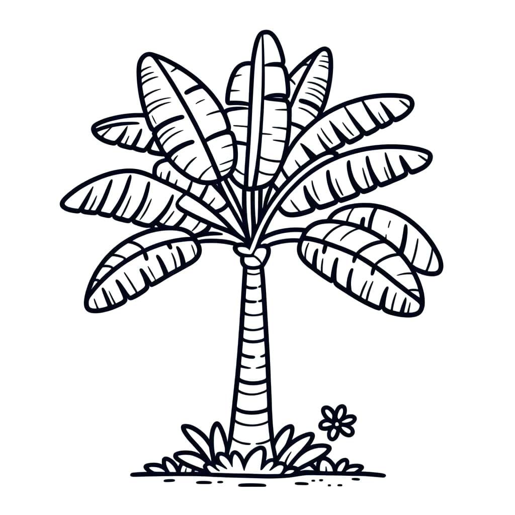 Desenhos de Imagem Bananeira em crianças para colorir