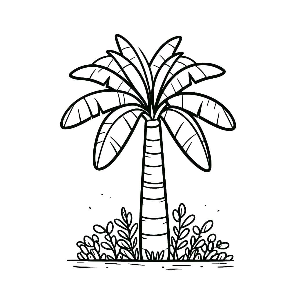 Desenhos de Imagem Bananeira fácil para colorir