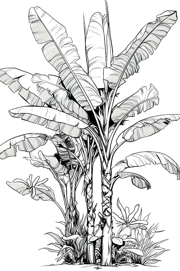Desenhos de Imagem Bananeira imprimir grátis para colorir