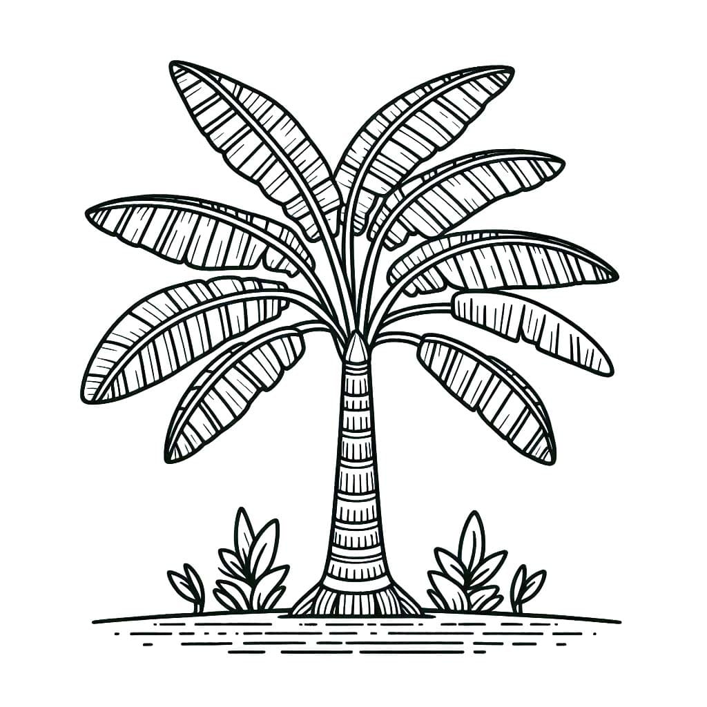 Desenhos de Imagem Bananeira simples para colorir