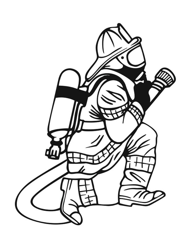 Desenhos de Imagem Bombeiro básico para colorir