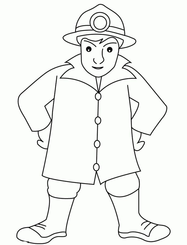 Desenhos de Imagem Bombeiro fácil para colorir