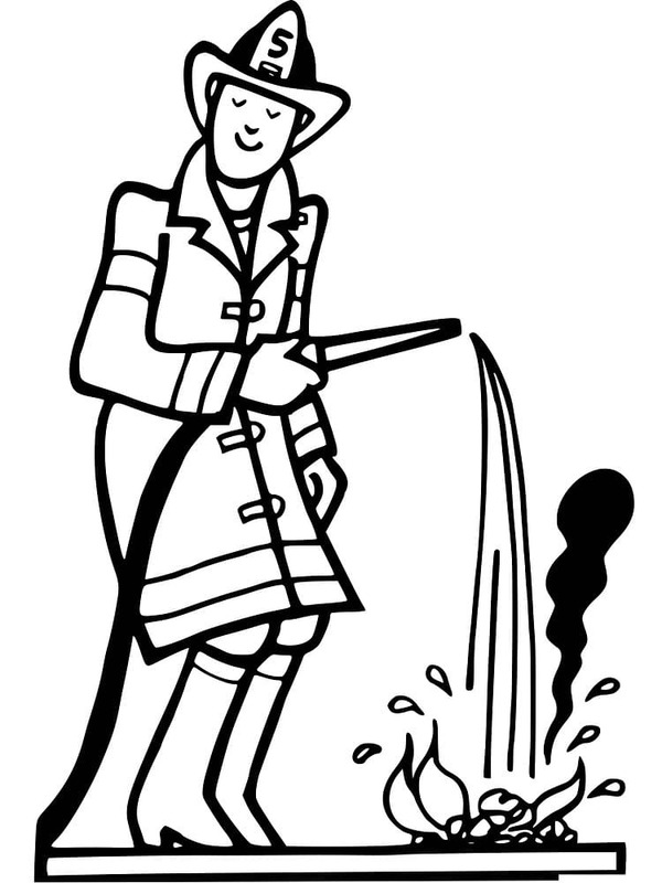 Desenhos de Imagem Bombeiro impressão para colorir