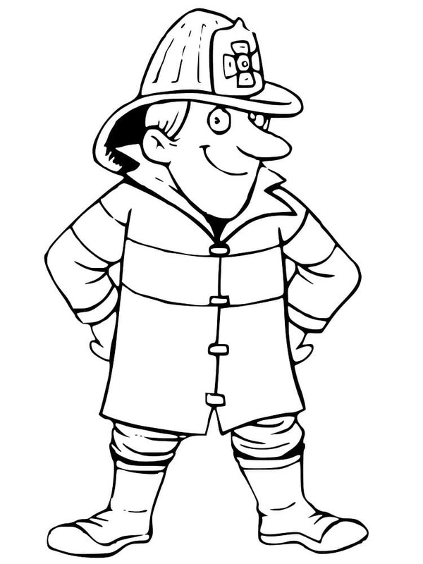 Desenhos de Imagem Bombeiro simples para colorir