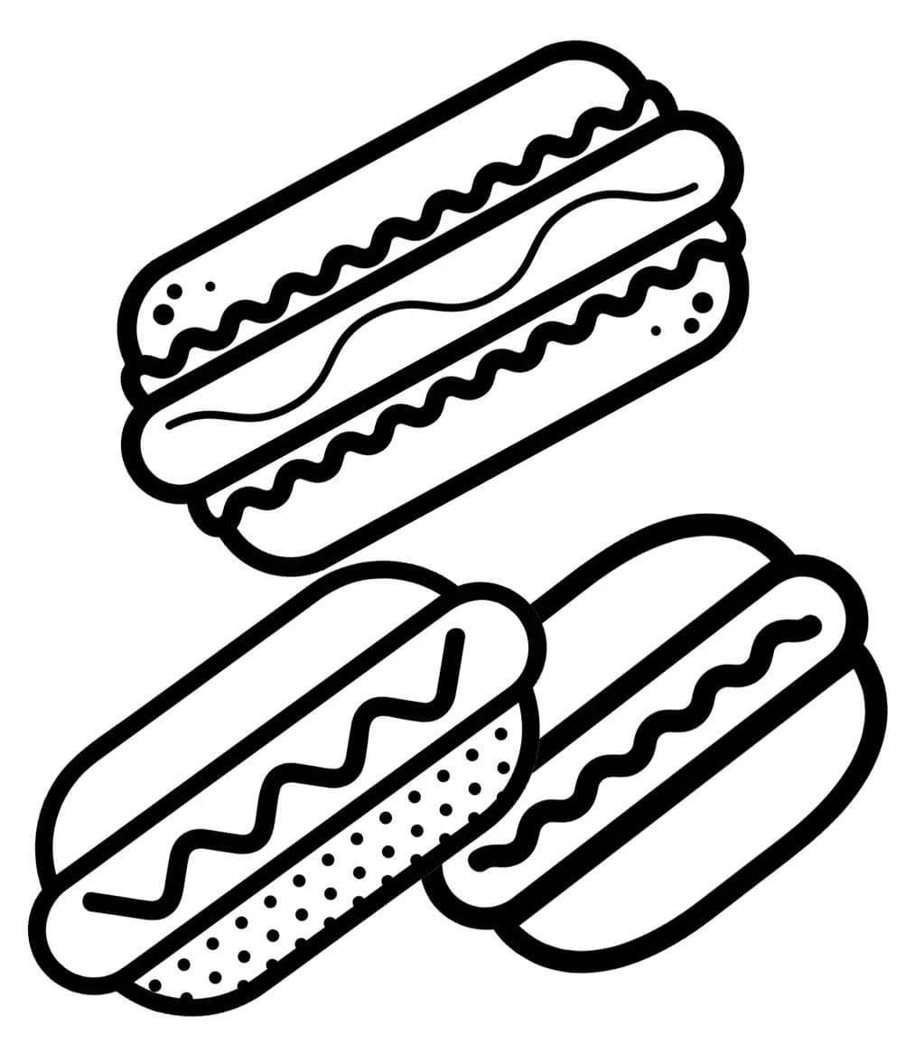 Desenhos de Imagem Cachorro-quente impressão gratuita para colorir