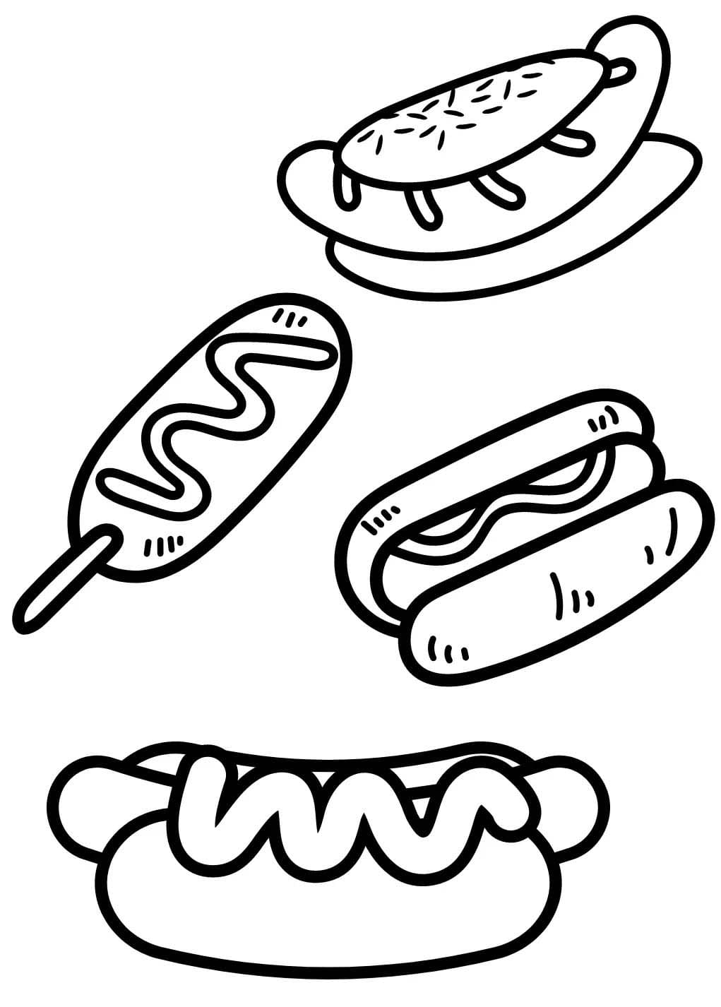 Desenhos de Imagem Cachorro-quente para colorir