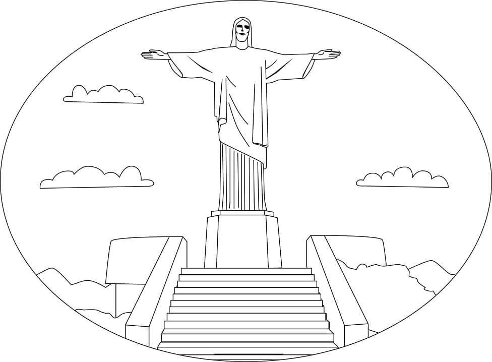 Desenhos de Imagem Cristo Redentor para crianças para colorir