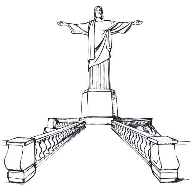 Desenhos de Imagem Cristo Redentor para colorir