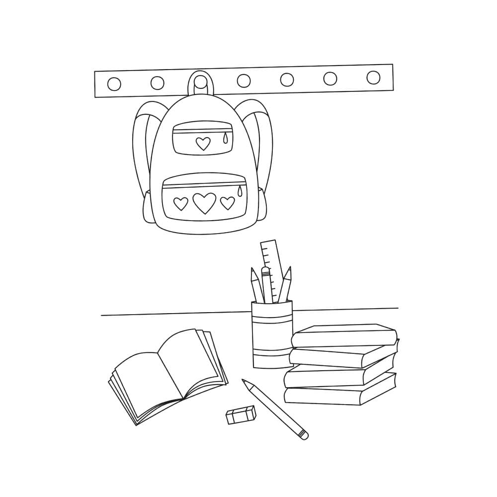 Desenhos de Imagem Material Escolar impressão gratuita para colorir