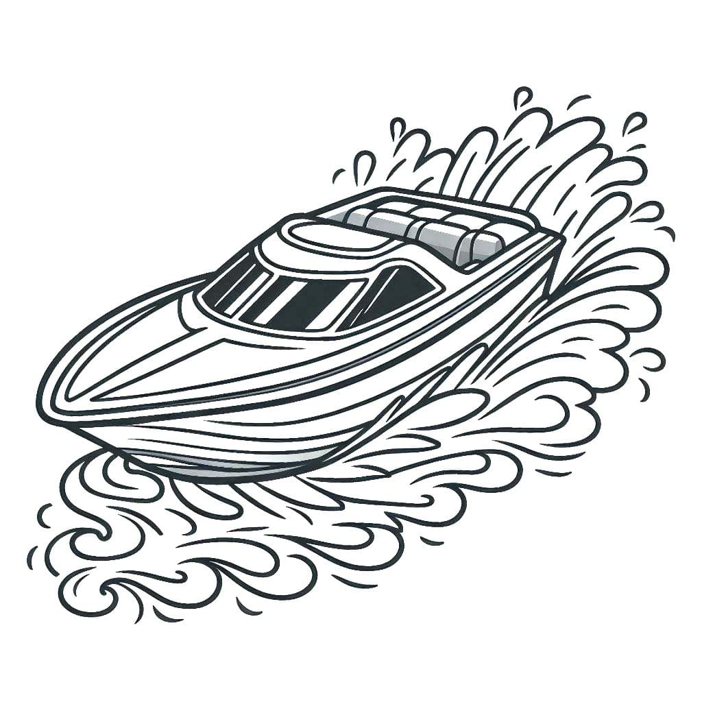 Desenhos de Lancha 5 para colorir
