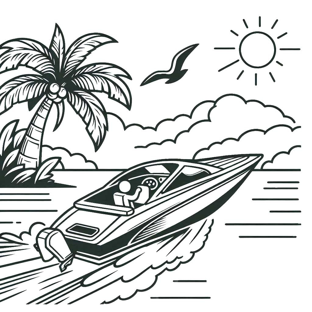 Desenhos de Lancha 6 para colorir