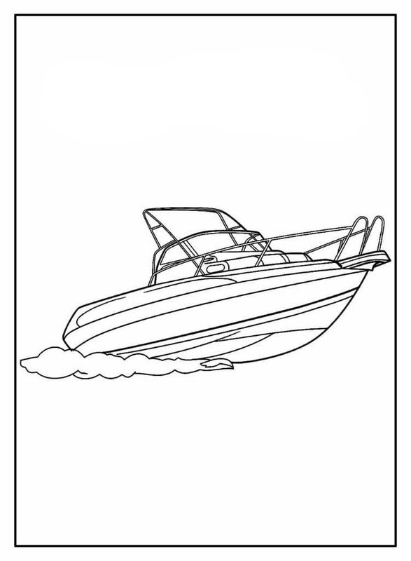 Desenhos de Lancha básico para colorir