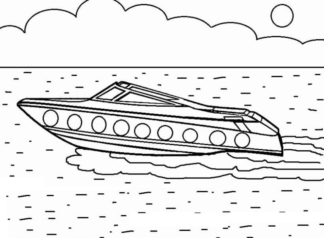 Desenhos de Lancha imprimível para colorir