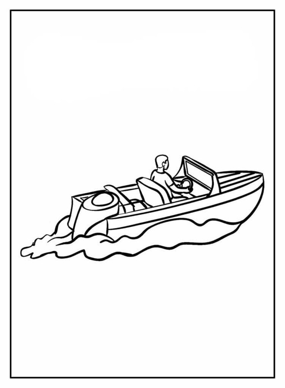 Desenhos de Lancha muito básico para colorir