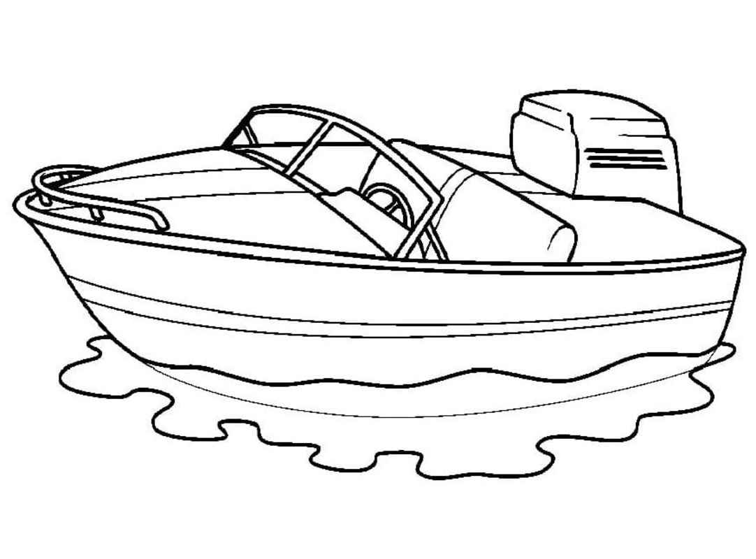 Desenhos de Lancha simples para colorir
