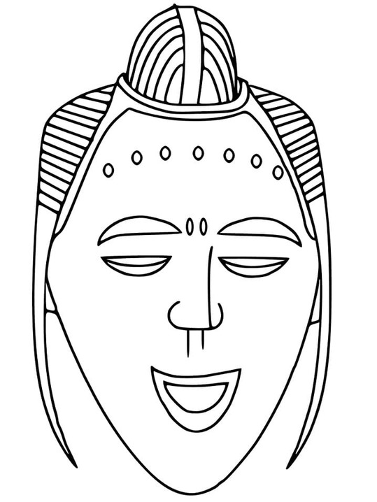 Desenhos de Máscaras áfricanas 1 para colorir