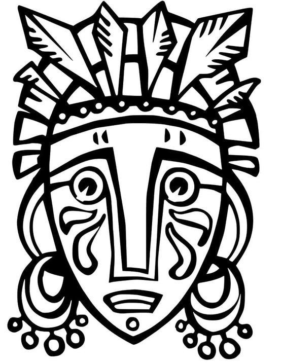Desenhos de Máscaras áfricanas 3 para colorir