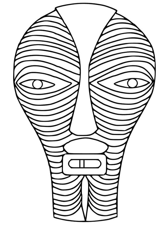 Desenhos de Máscaras áfricanas 4 para colorir