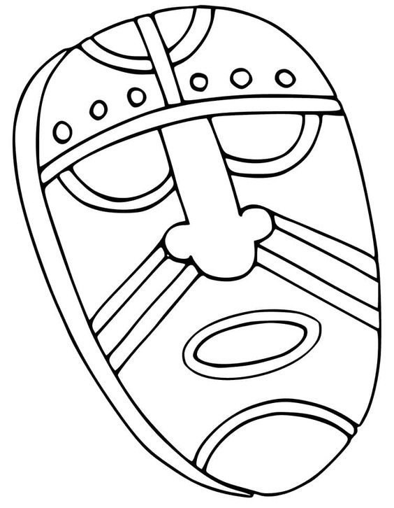 Desenhos de Máscaras áfricanas 5 para colorir