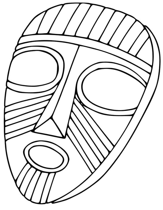 Desenhos de Máscaras áfricanas 6 para colorir
