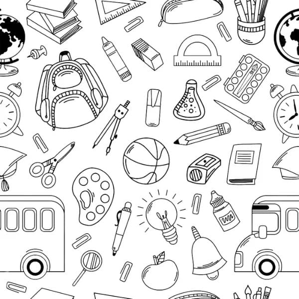 Desenhos de Material Escolar grátis para crianças para colorir