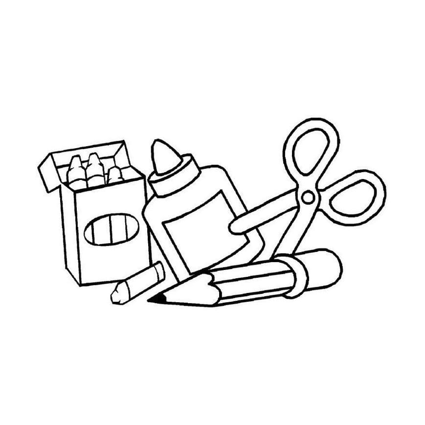 Desenhos de Material Escolar para crianças para colorir