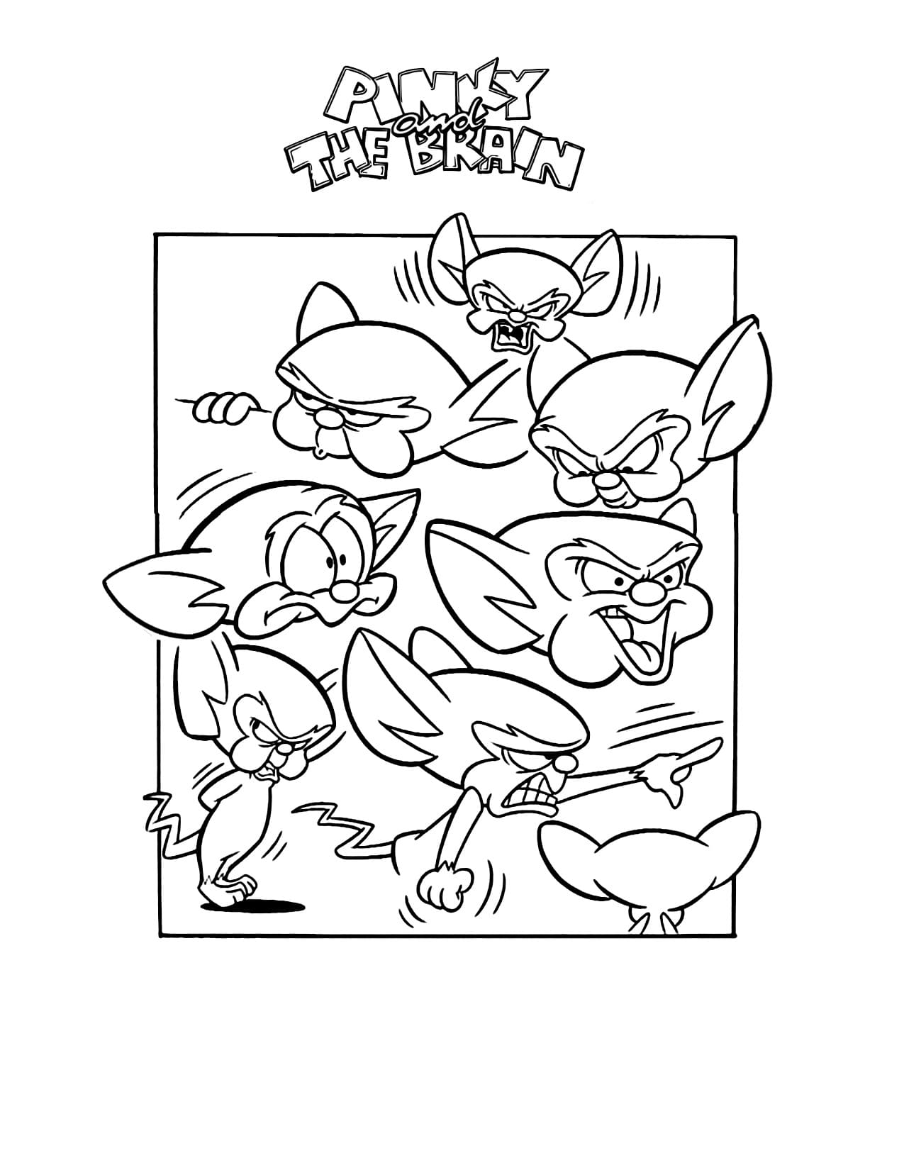 Desenhos de Pinky e Cérebro em crianças para colorir