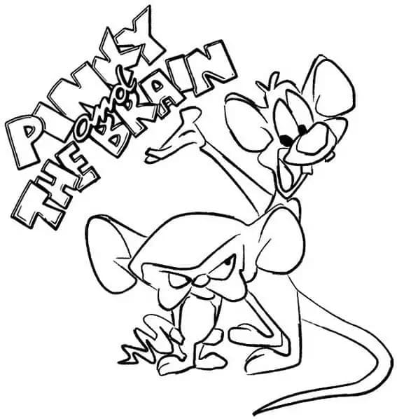 Desenhos de Pinky e Cérebro fácil para colorir