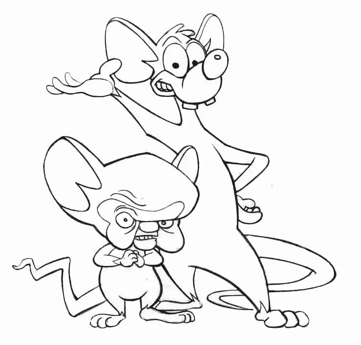 Desenhos de Pinky e Cérebro fofo para colorir