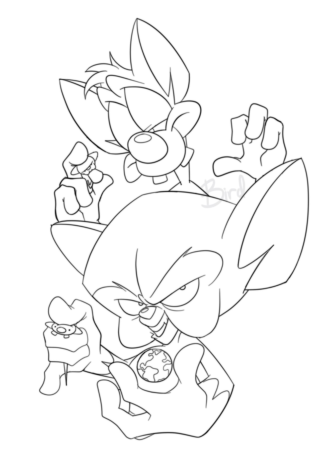 Desenhos de Pinky e Cérebro muito fácil para colorir