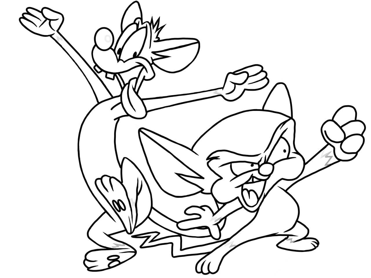 Desenhos de Pinky e Cérebro muito simples para colorir