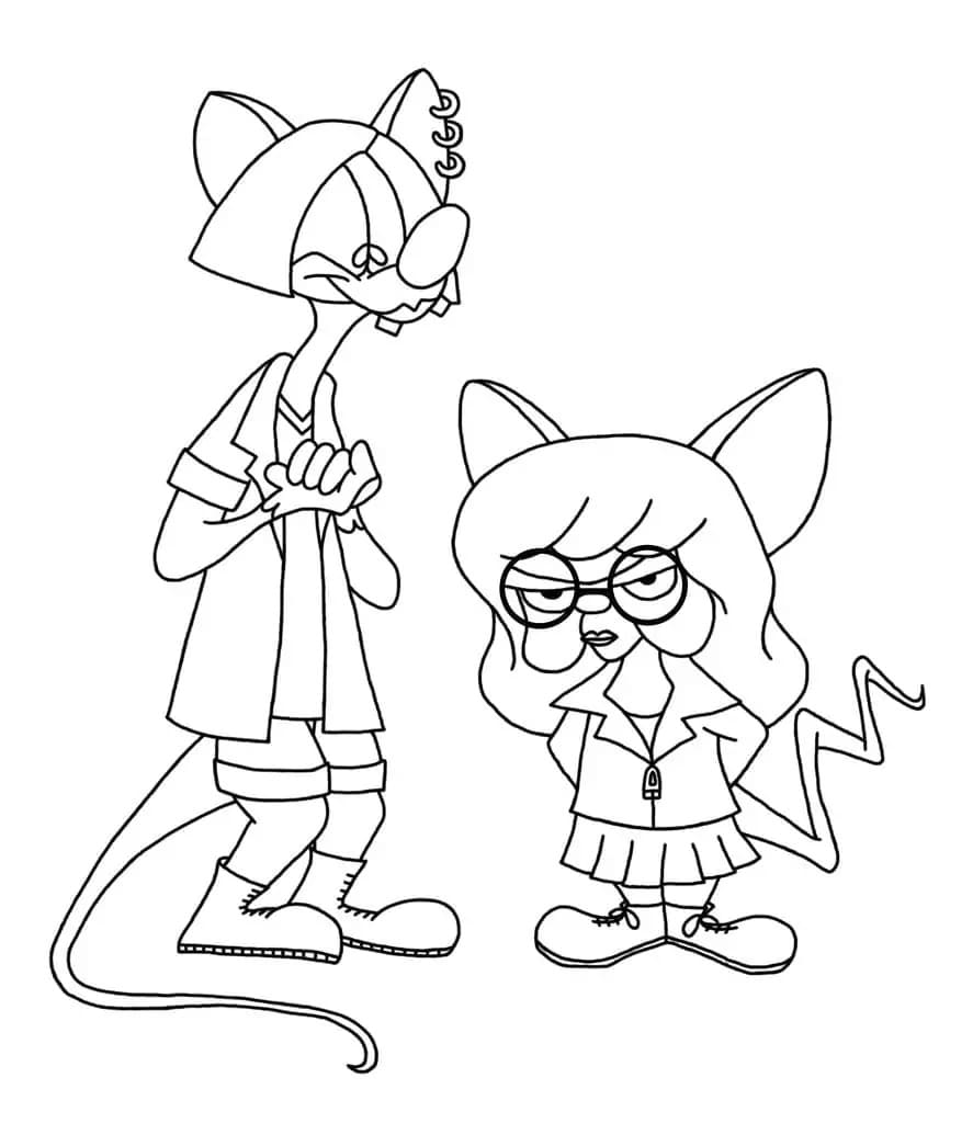 Desenhos de Pinky e Cérebro para crianças para colorir